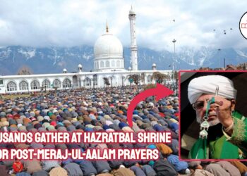 Thousands Gather at Hazratbal Shrine for Post-Meraj-ul-Aalam Prayers