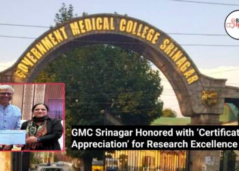 GMC Srinagar Honored with ‘Certificate of Appreciation’ for Research Excellence