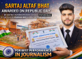 Young Journalist Sartaj Altaf Bhat Awarded Certificate of Appreciation on Republic Day 2026