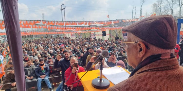 Ashok Koul addresses public convention and organizational meeting in Anantnag.