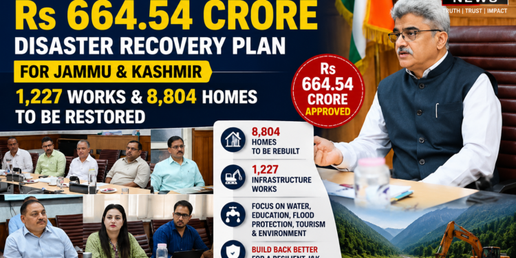 SEC Approves Rs 664.54 Crore Disaster Recovery Plan for Jammu & Kashmir; 1,227 Works and 8,804 Homes to Be Restored