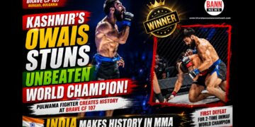 Kashmir’s Owais Yaqoob Upsets Unbeaten Bulgarian Champion at BRAVE CF 107, Creates History for Indian MMA