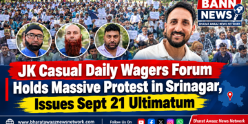 JK Casual Daily Wagers Forum Holds Massive Protest in Srinagar, Issues Sept 21 Ultimatum